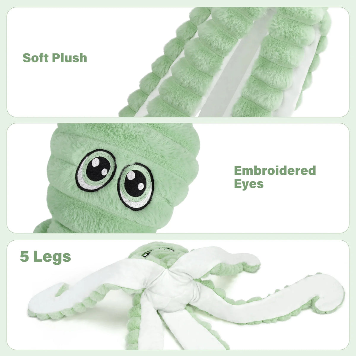 Octopus Squeaky Plush Dog Toy — product view 4